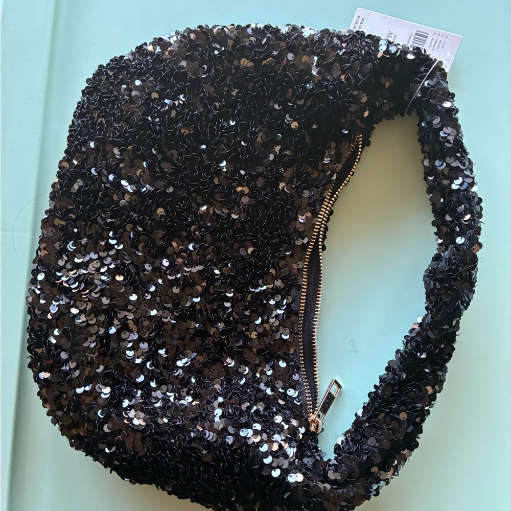 NWT Anthropologie Black sequin hobo Handbag Edition - Picture 10 of 15